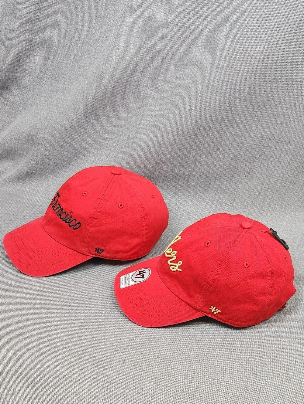 47  San Francisco 49ers Curved Bill Adjustable Hats Lot Of  2
